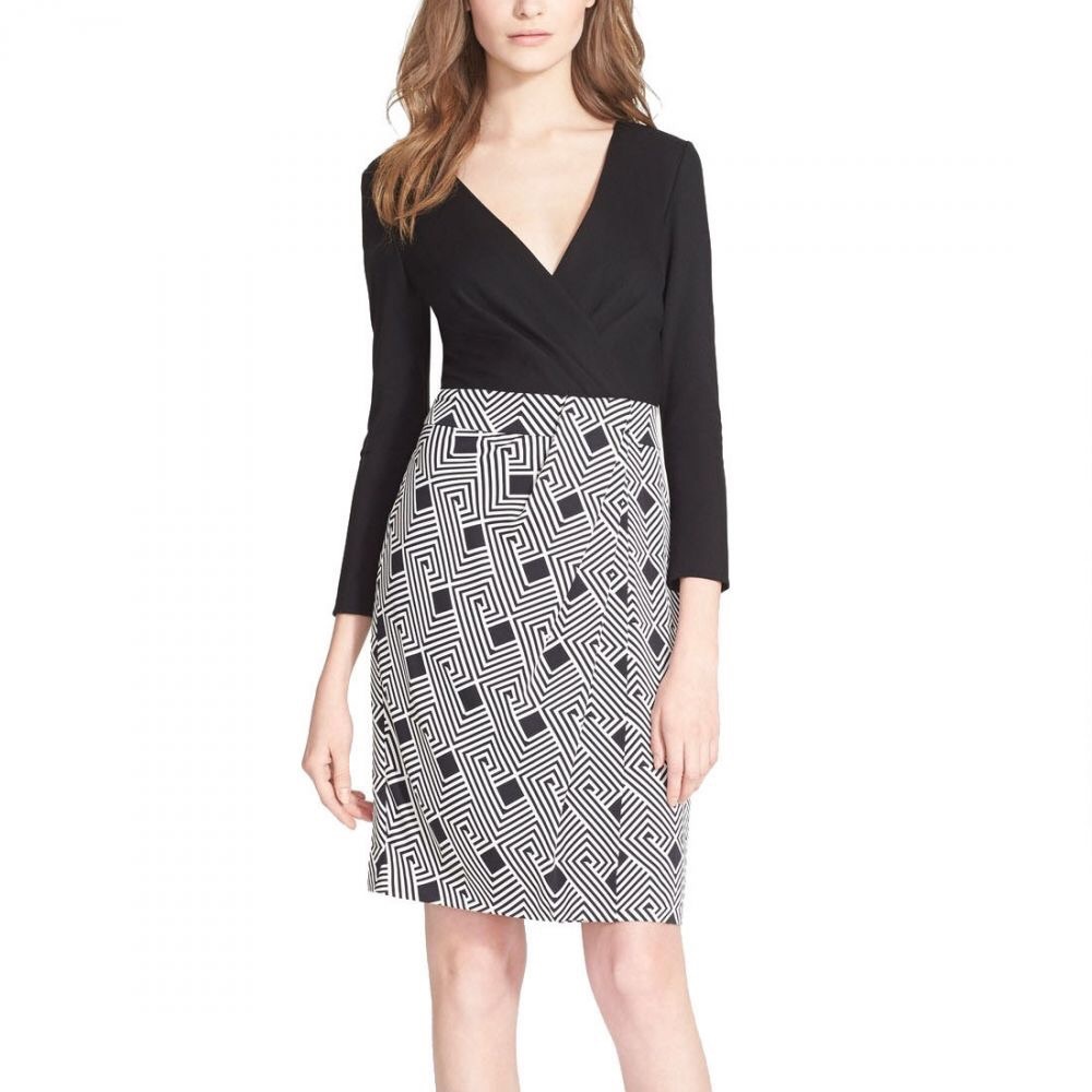 Diane Von Furstenberg Dress Black White Geometric